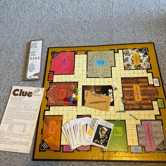 Vintage Parker Brothers Clue Board Game 1972 Detective Murder Mystery - Picture 3 of 7